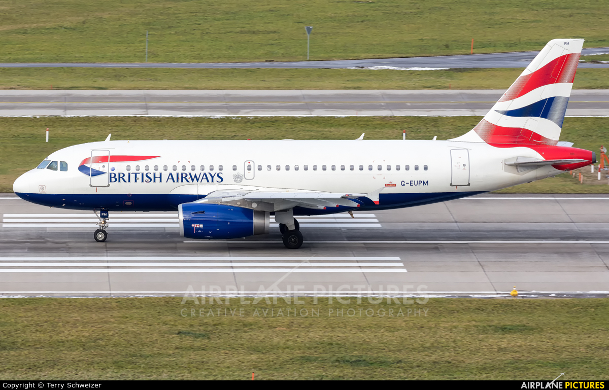 British Airways G-EUPM aircraft at Zurich