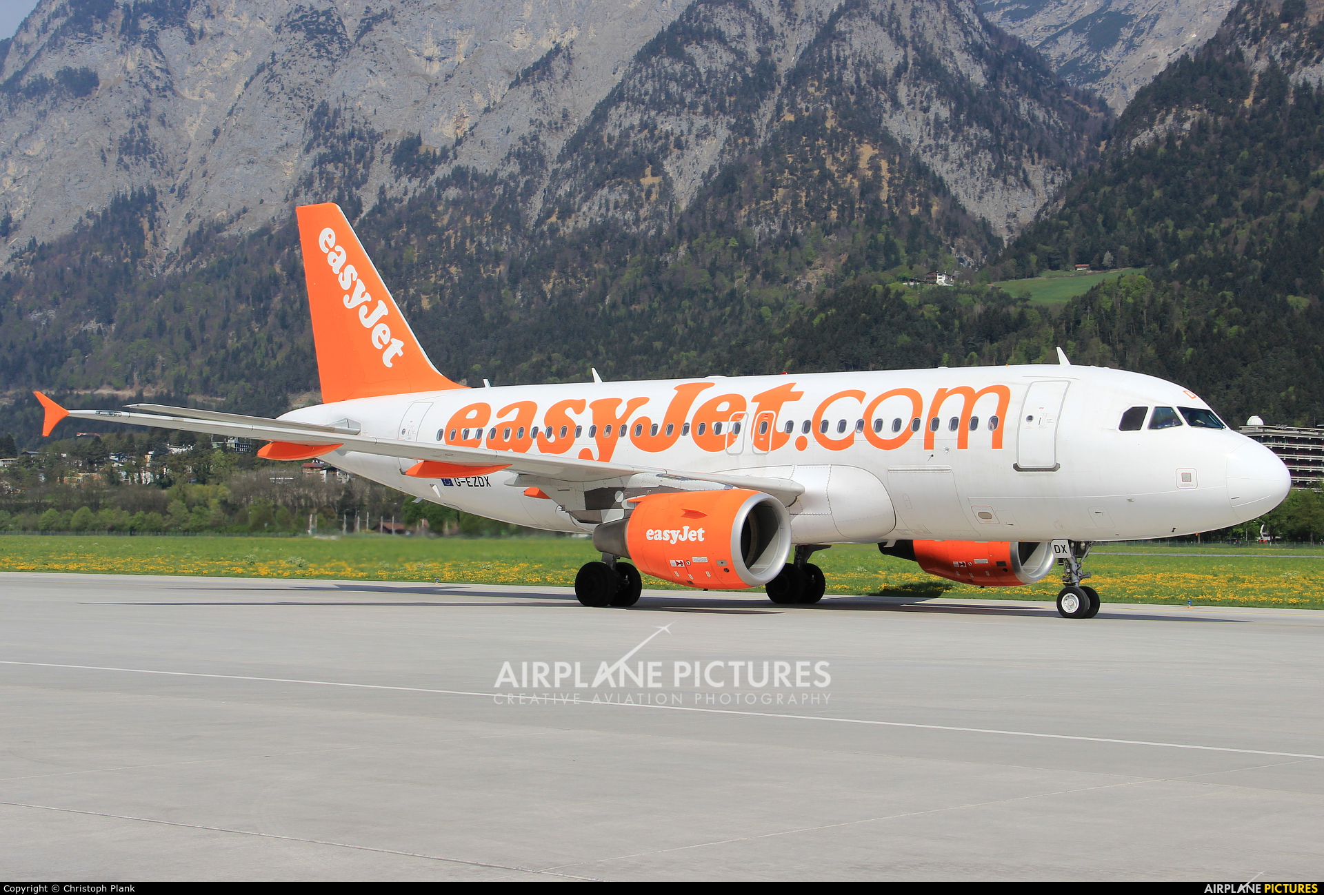 easyJet G-EZDX aircraft at Innsbruck