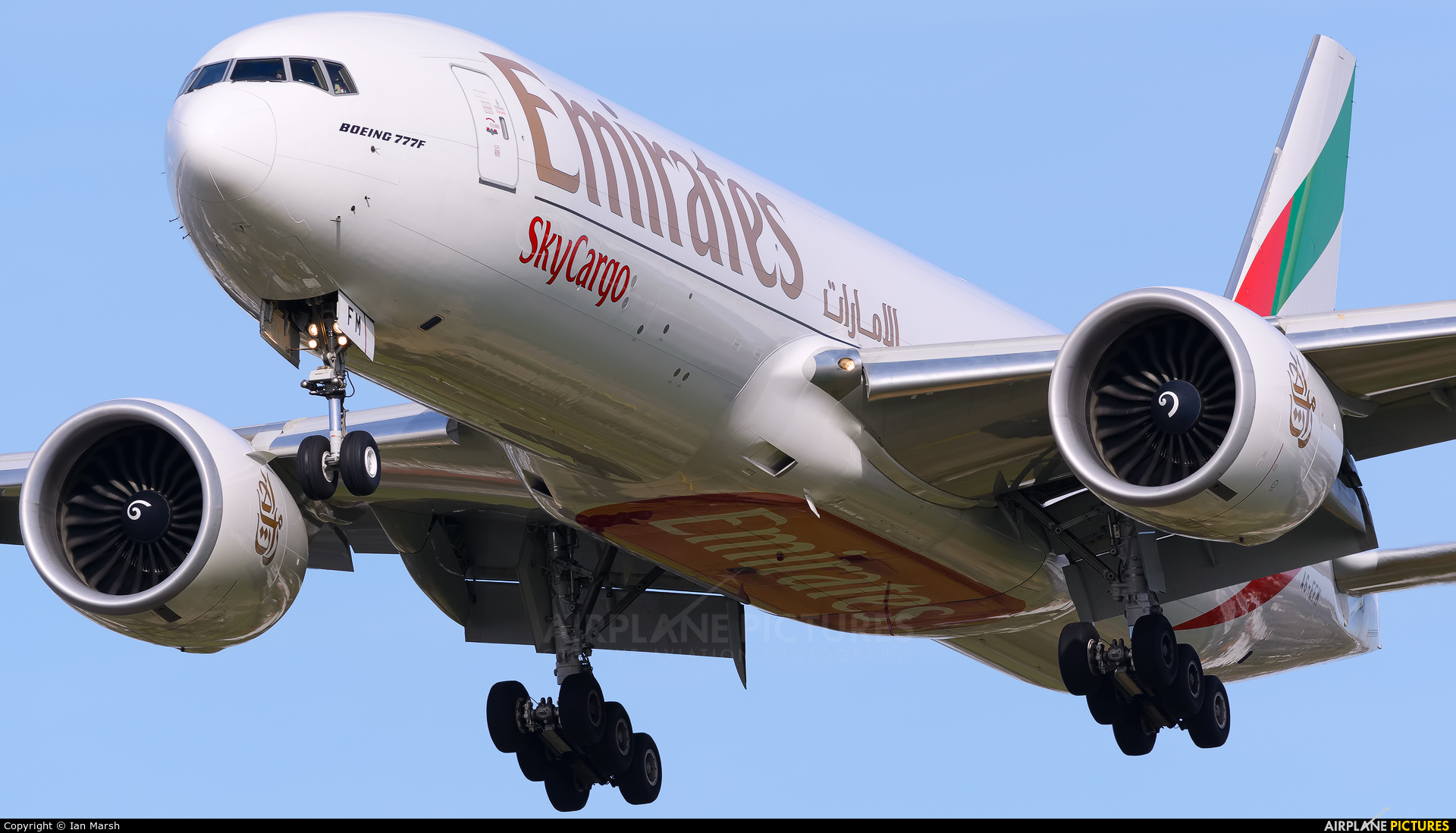 Emirates Sky Cargo A6-EFM aircraft at London - Heathrow