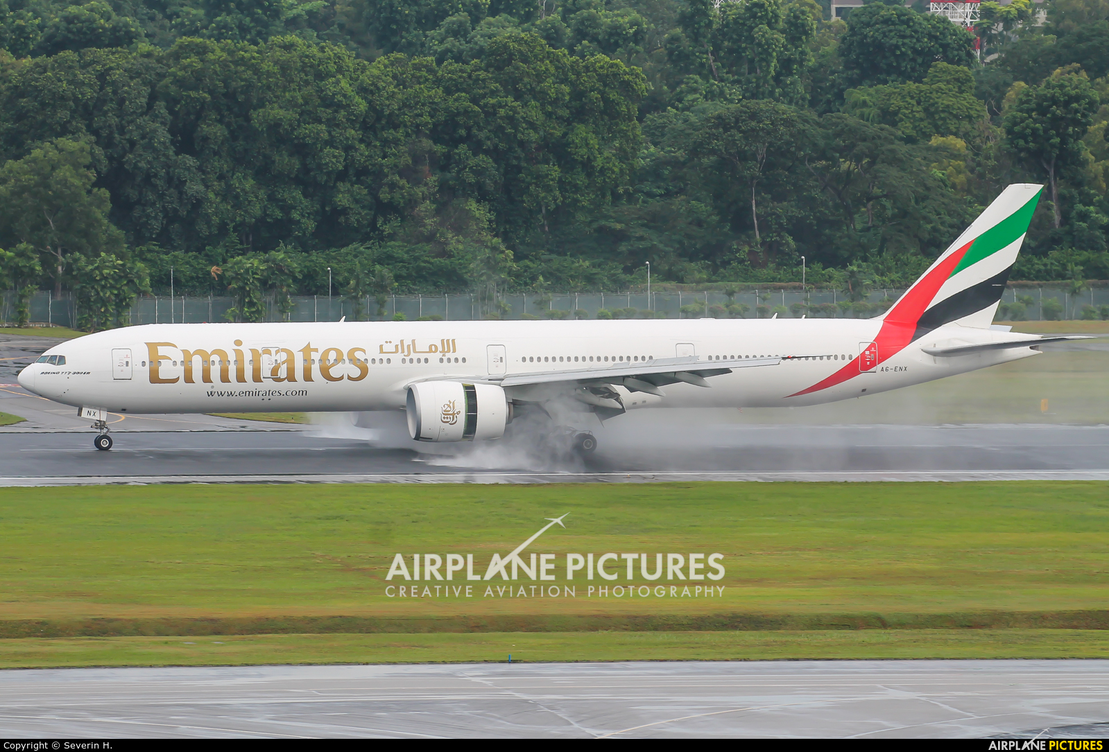 Emirates Airlines A6-ENX aircraft at Singapore - Changi