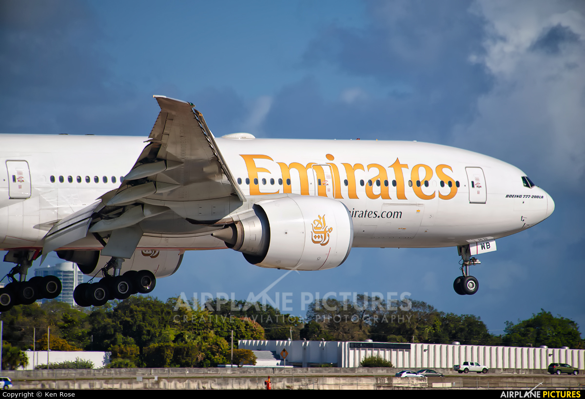 Emirates Airlines A6-EWB aircraft at Fort Lauderdale - Hollywood Intl