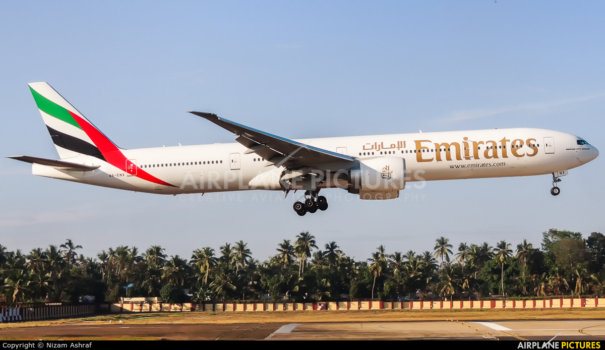 Emirates Airlines A6-ENX aircraft at Trivandrum Intl