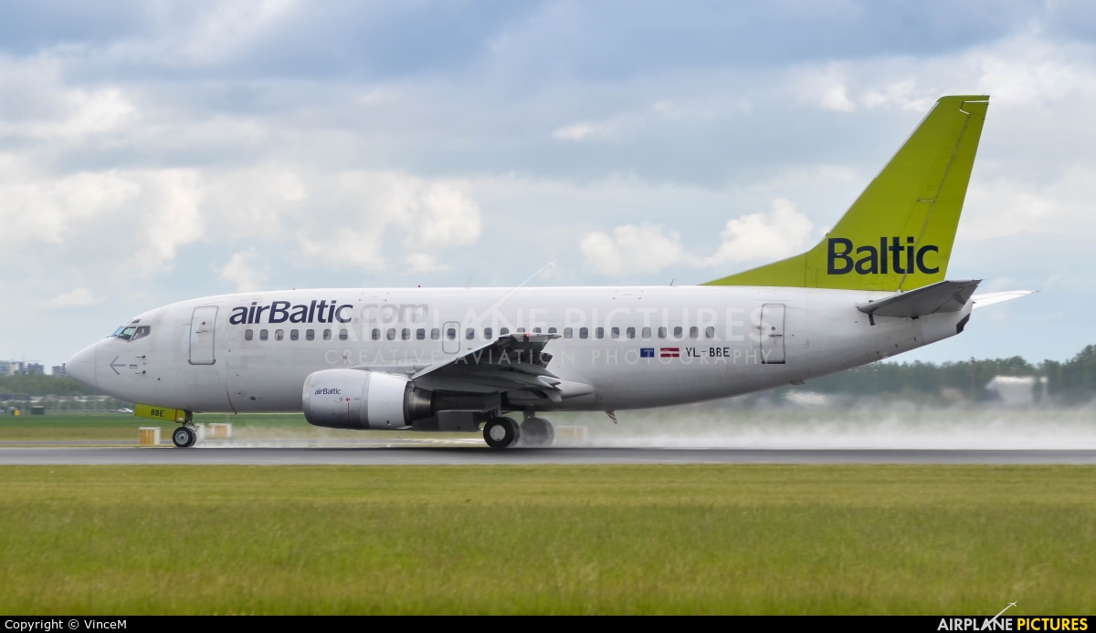 Air Baltic YL-BBE aircraft at Amsterdam - Schiphol