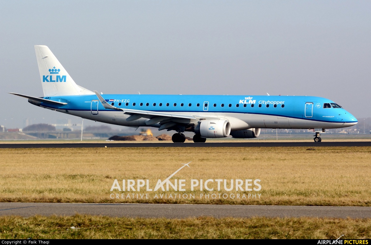 KLM Cityhopper PH-EZG aircraft at Amsterdam - Schiphol