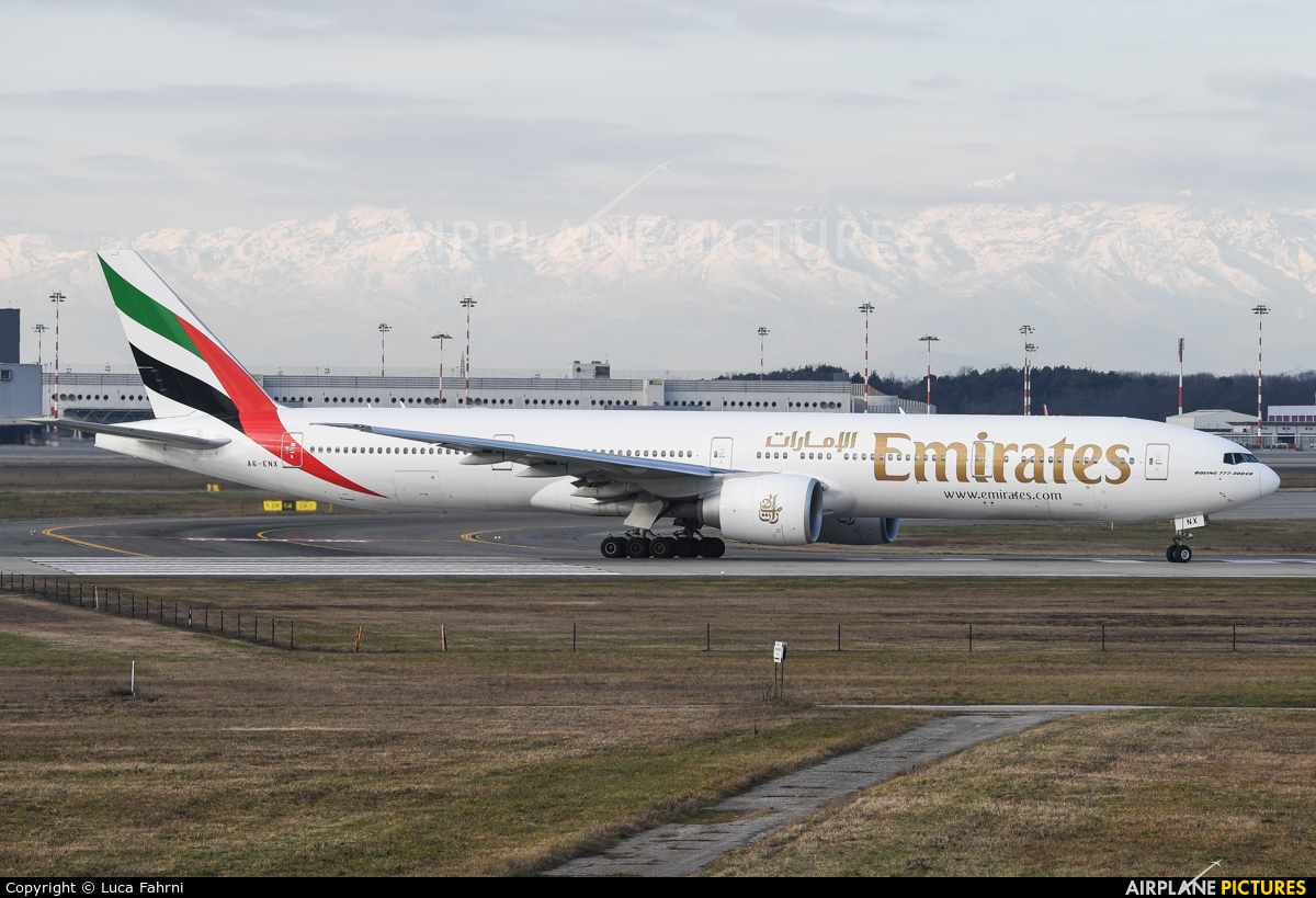 Emirates Airlines A6-ENX aircraft at Milan - Malpensa