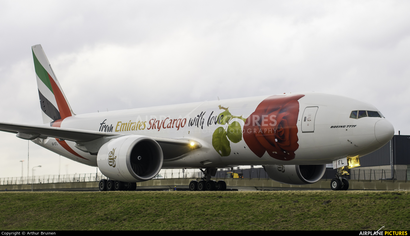 Emirates Sky Cargo A6-EFL aircraft at Amsterdam - Schiphol