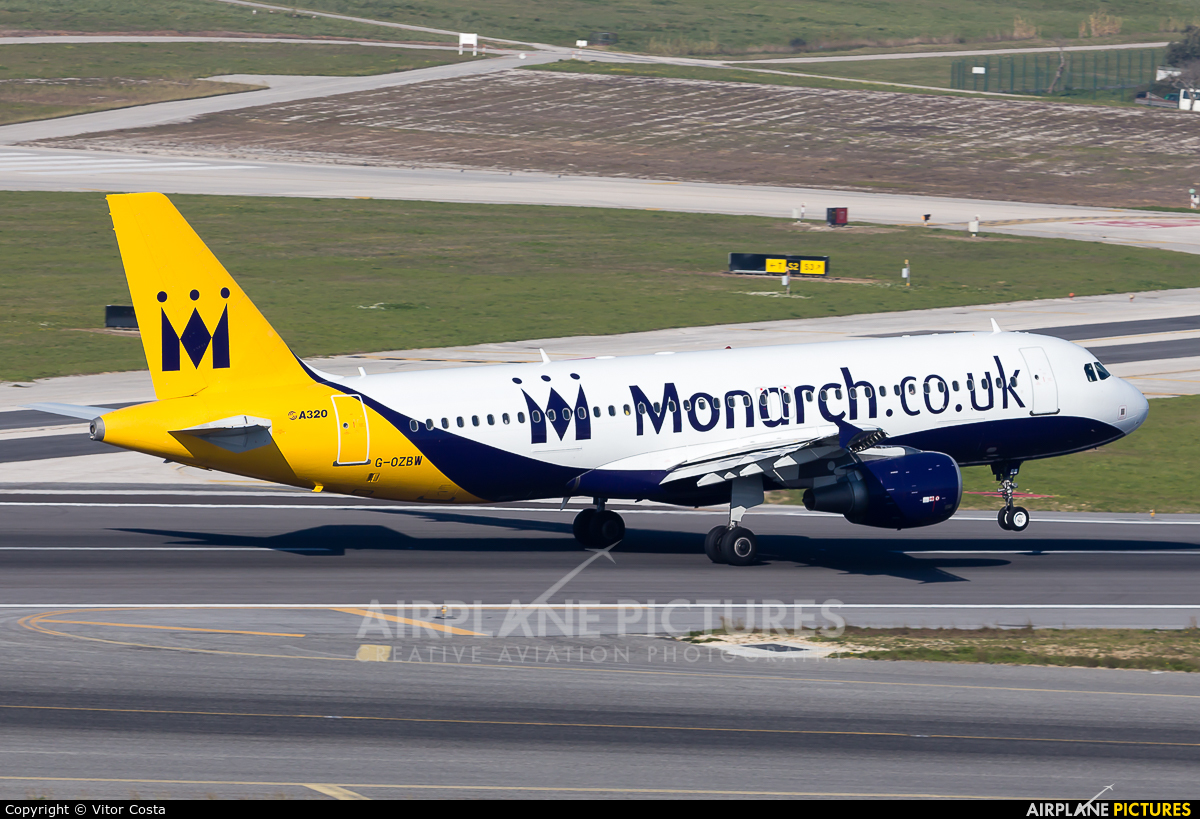 Monarch Airlines G-OZBW aircraft at Lisbon