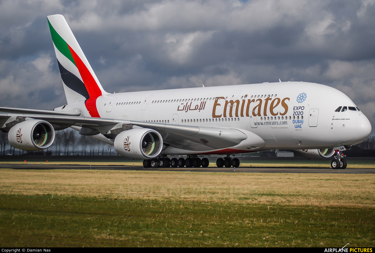 Emirates Airlines A6-EOW aircraft at Amsterdam - Schiphol