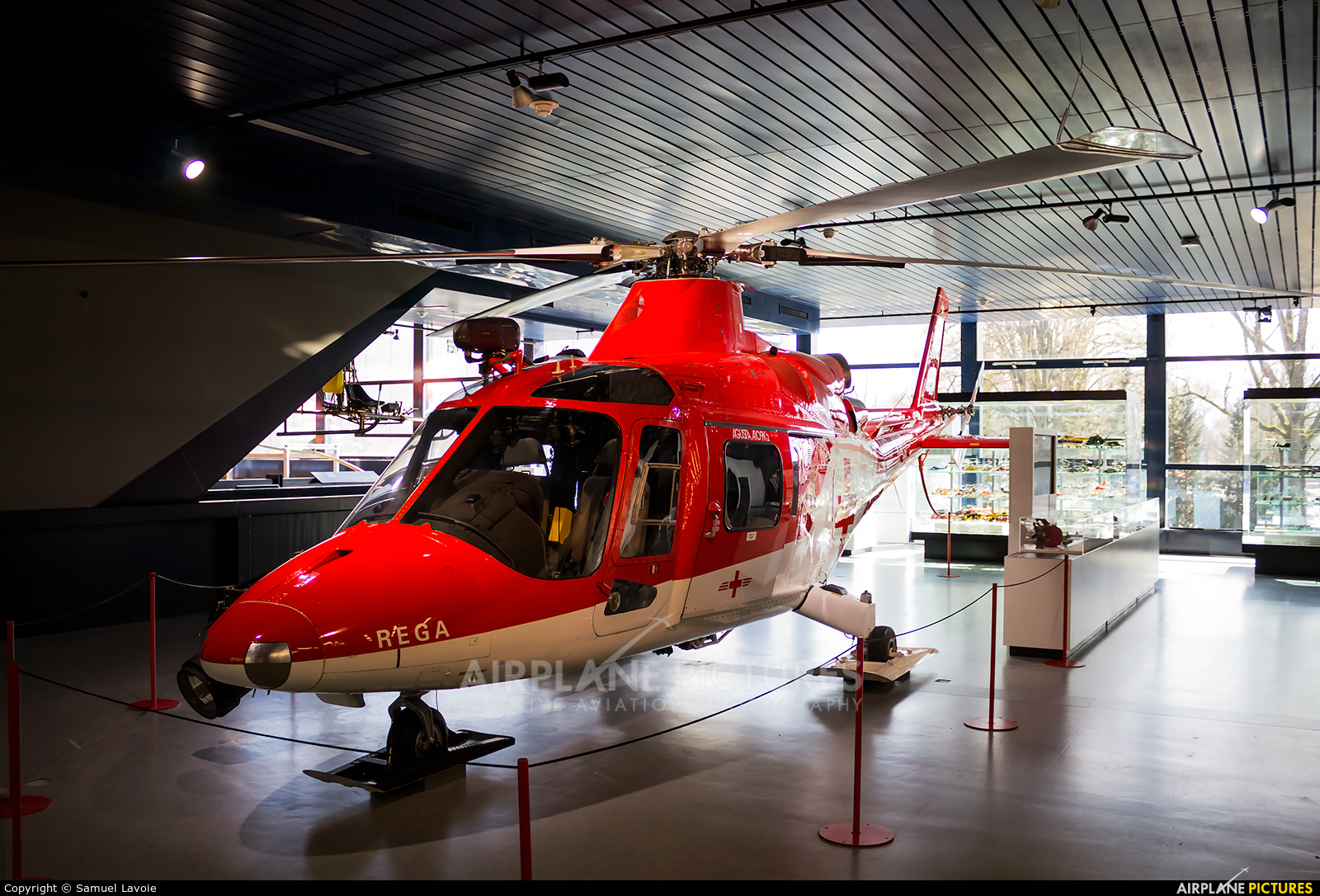 REGA Swiss Air Ambulance  HB-XWG aircraft at Lucerne - Swiss Transport Museum