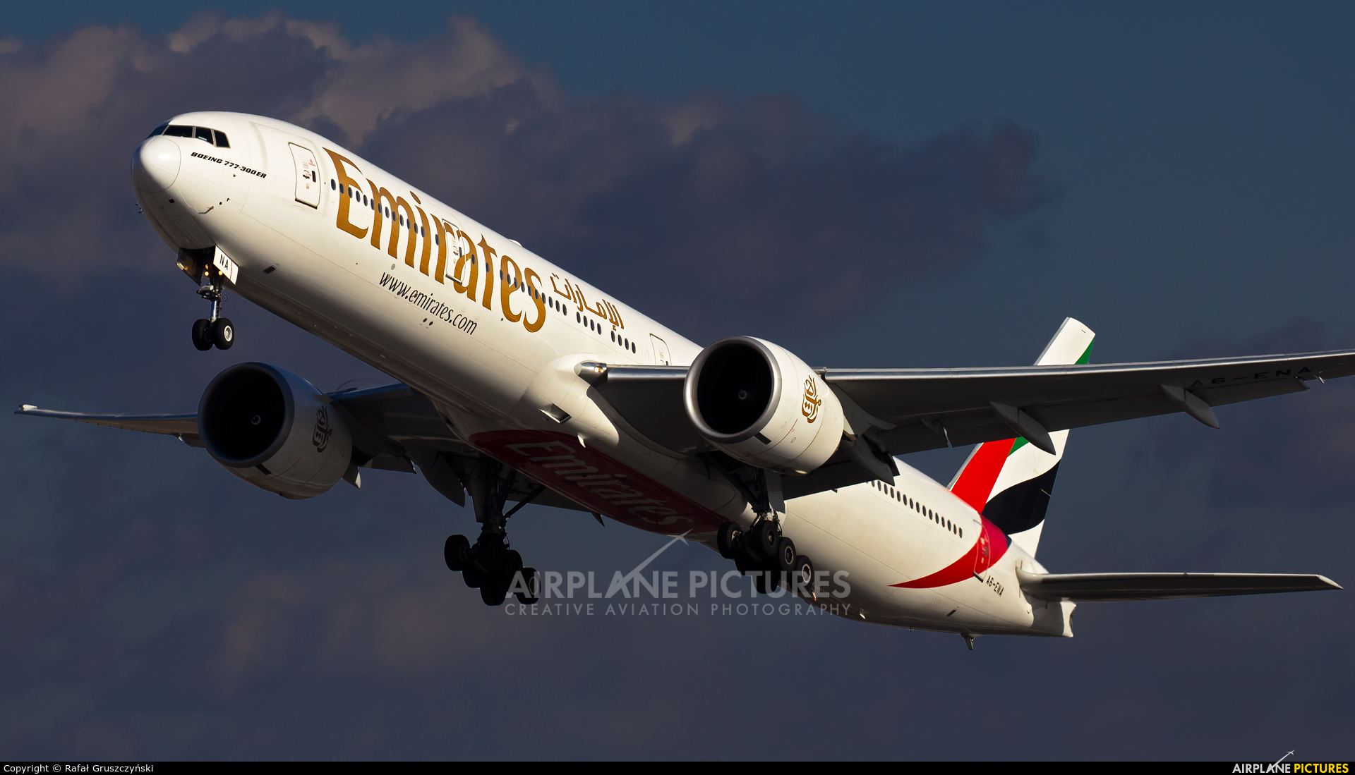 Emirates Airlines A6-ENA aircraft at Warsaw - Frederic Chopin