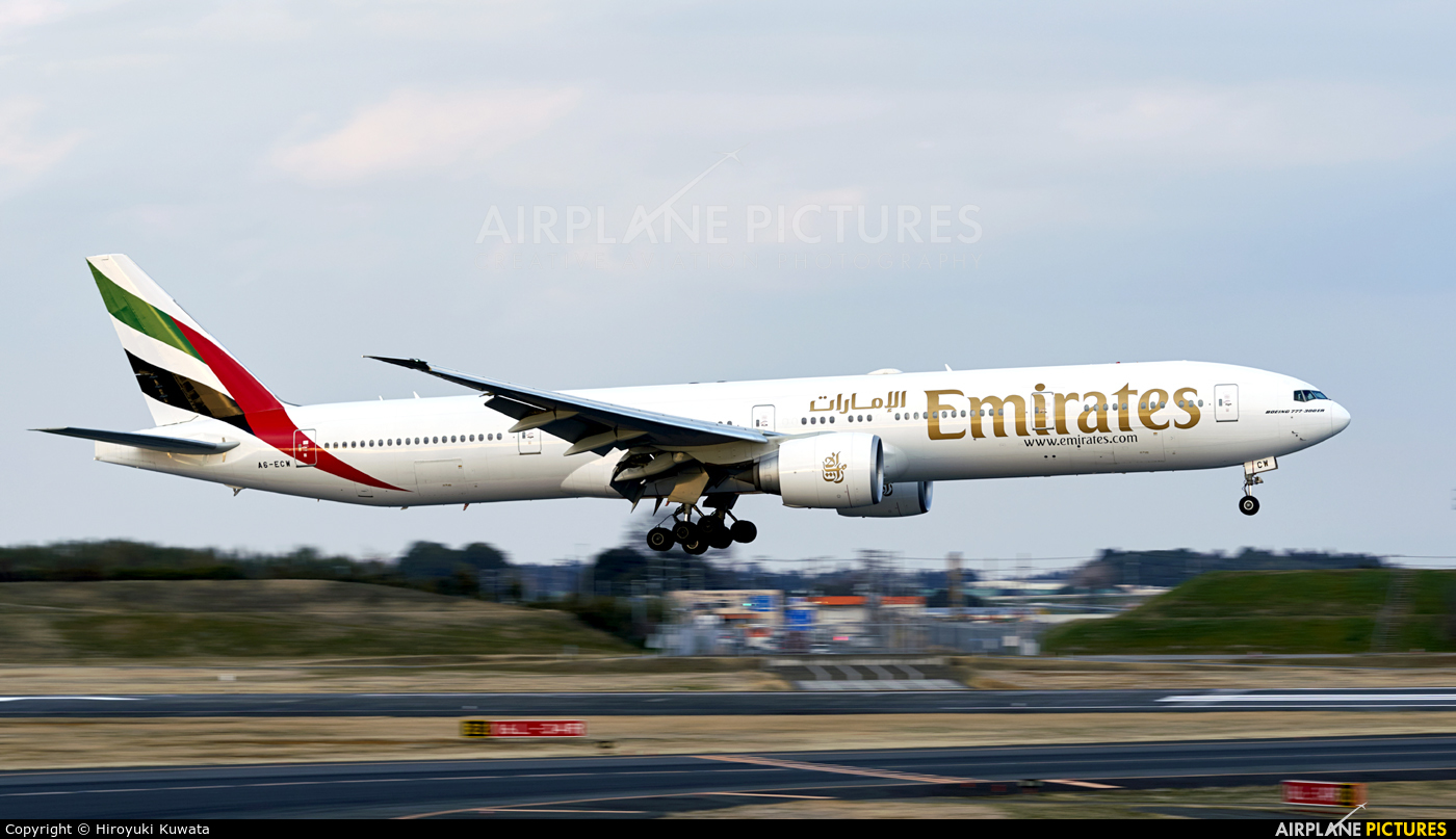 Emirates Airlines A6-ECW aircraft at Tokyo - Narita Intl