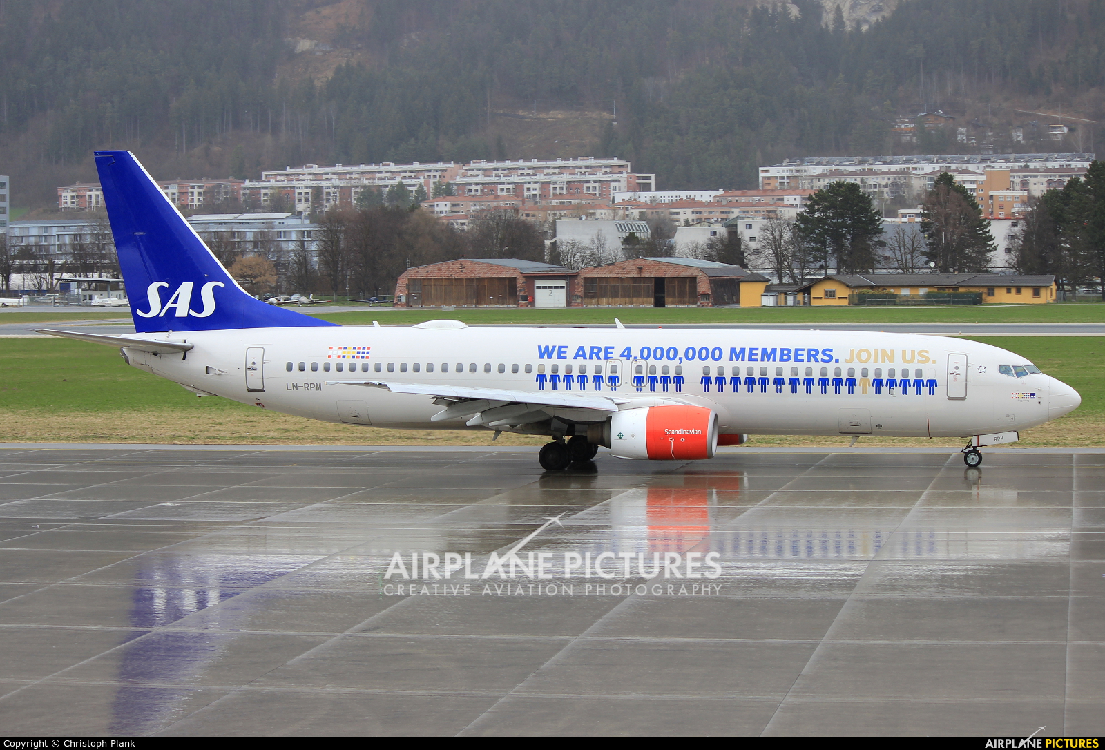 SAS - Scandinavian Airlines LN-RPM aircraft at Innsbruck