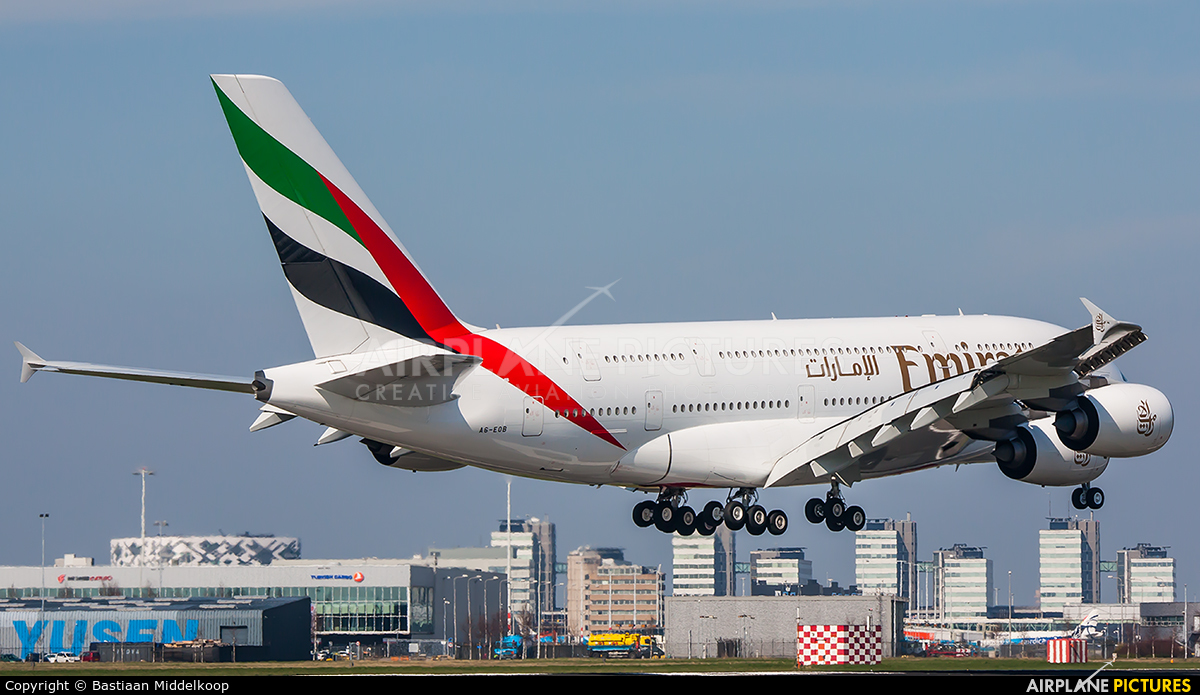 Emirates Airlines A6-EOB aircraft at Amsterdam - Schiphol
