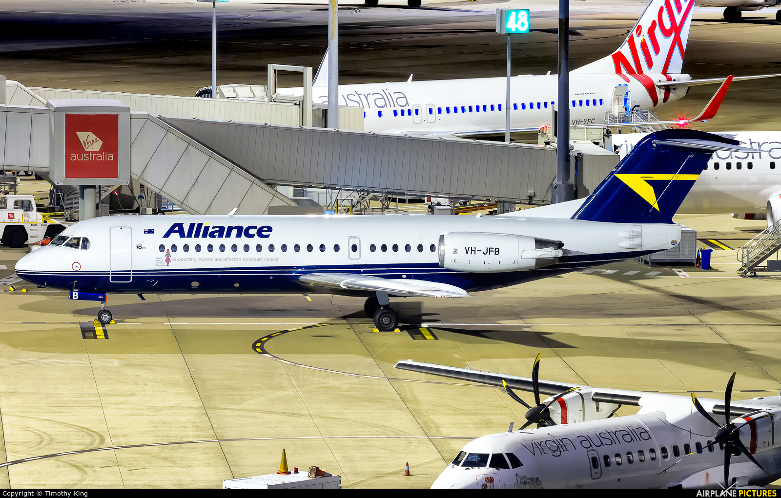 Alliance Airlines VH-JFB aircraft at Brisbane, QLD