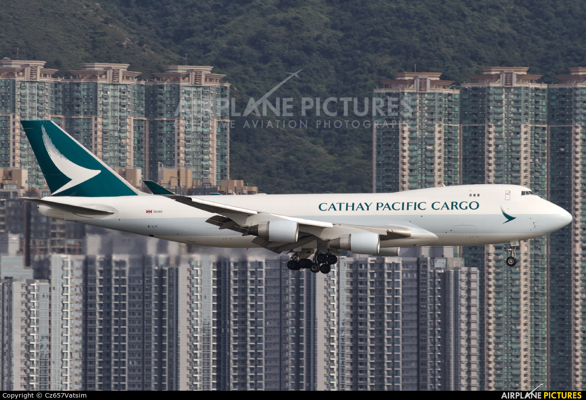Cathay Pacific Cargo B-LIC aircraft at HKG - Chek Lap Kok Intl