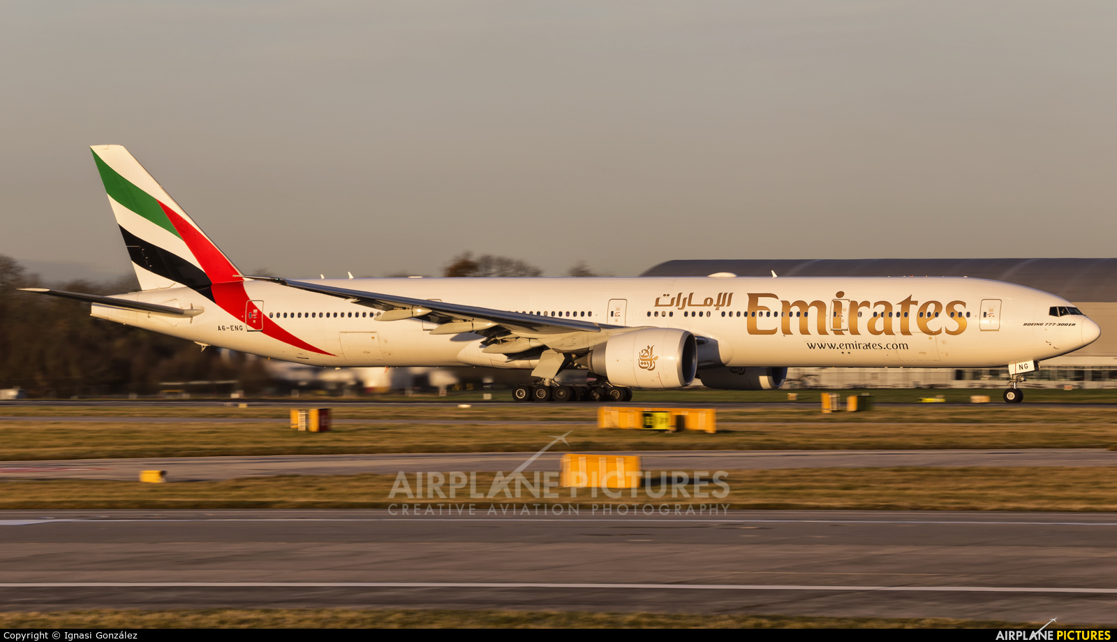 Emirates Airlines A6-ENG aircraft at Manchester