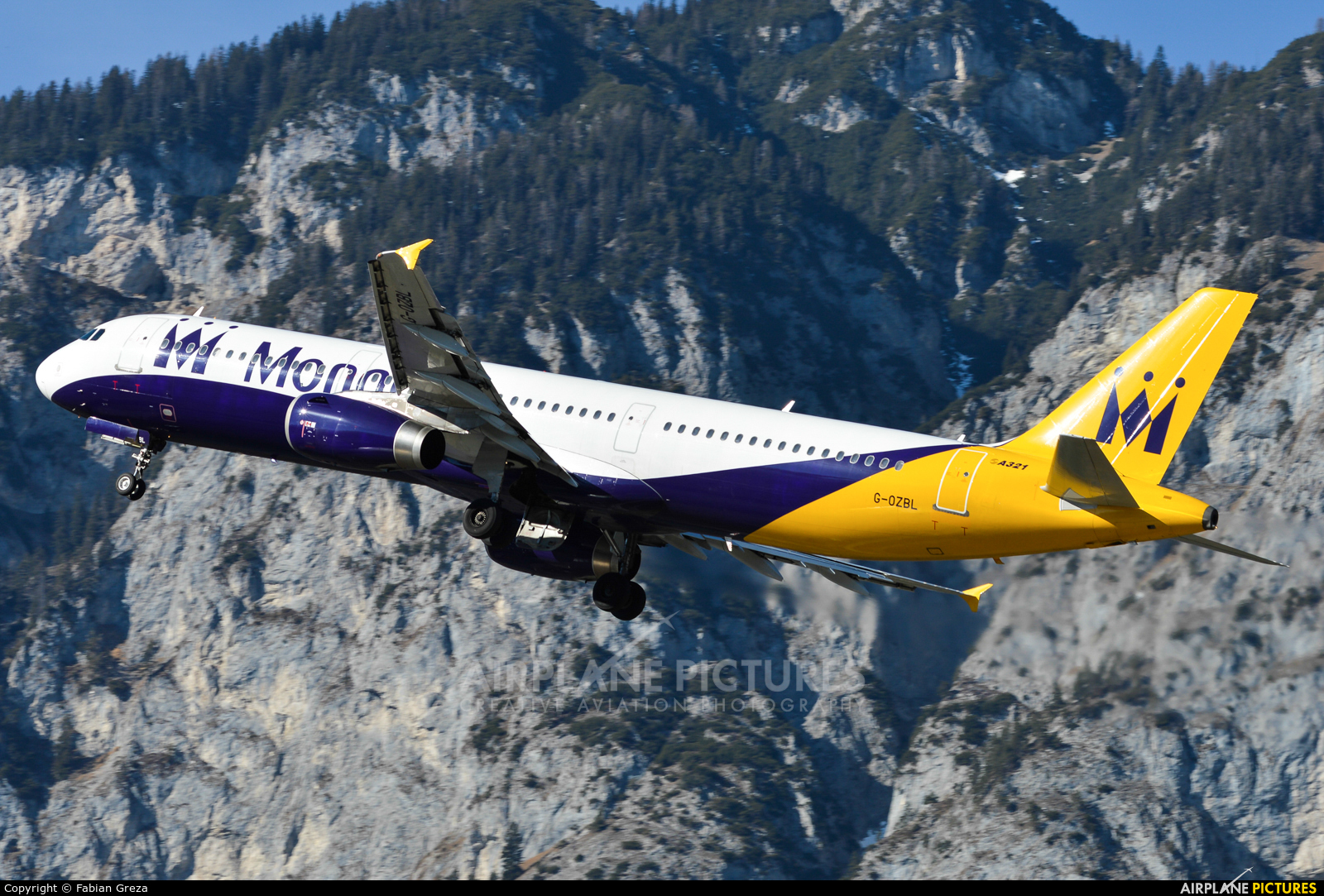 Monarch Airlines G-ZBAL aircraft at Innsbruck