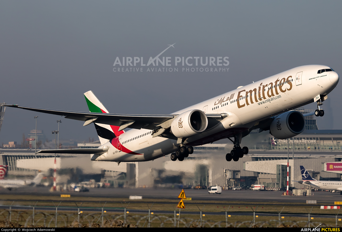 Emirates Airlines A6-EBA aircraft at Warsaw - Frederic Chopin
