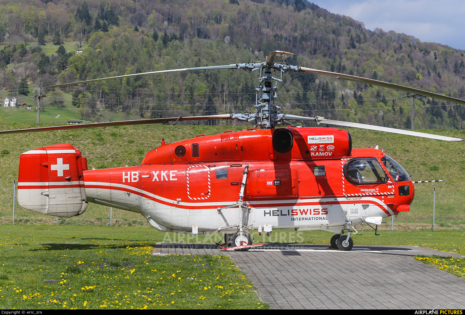 Heliswiss international HB-XKE aircraft at Balzers heliport