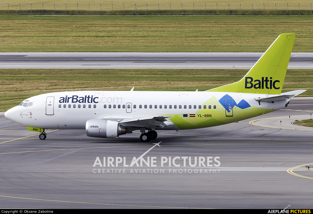 Air Baltic YL-BBN aircraft at Vienna - Schwechat