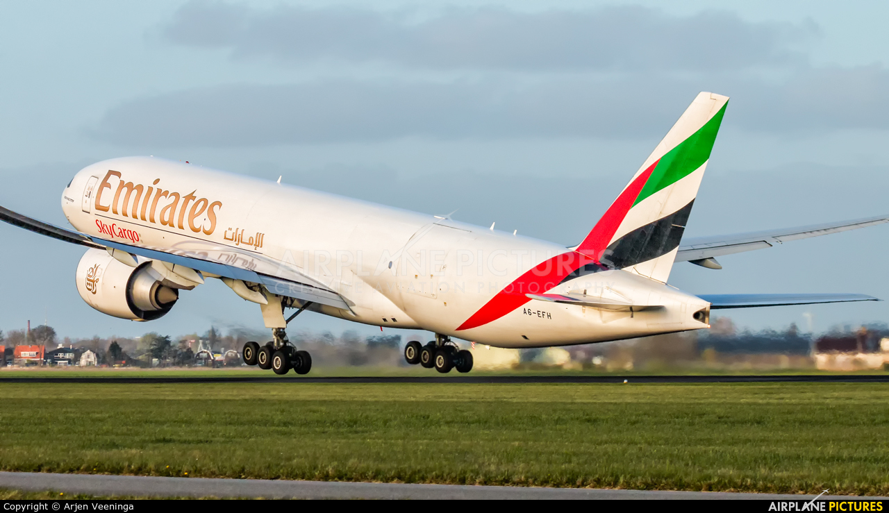 Emirates Sky Cargo A6-EFH aircraft at Amsterdam - Schiphol