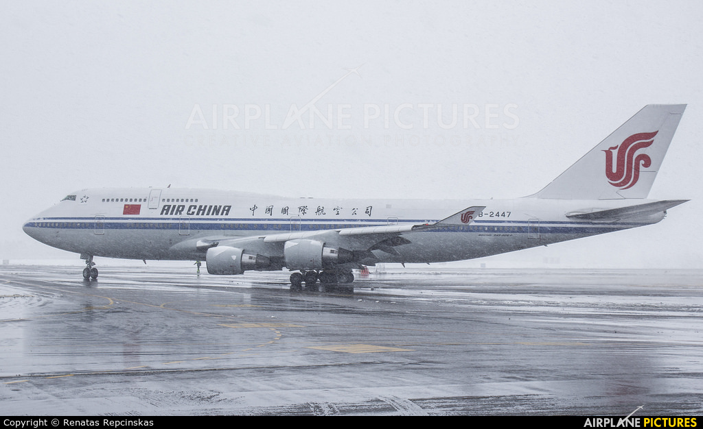 Air China B-2447 aircraft at Vilnius Intl