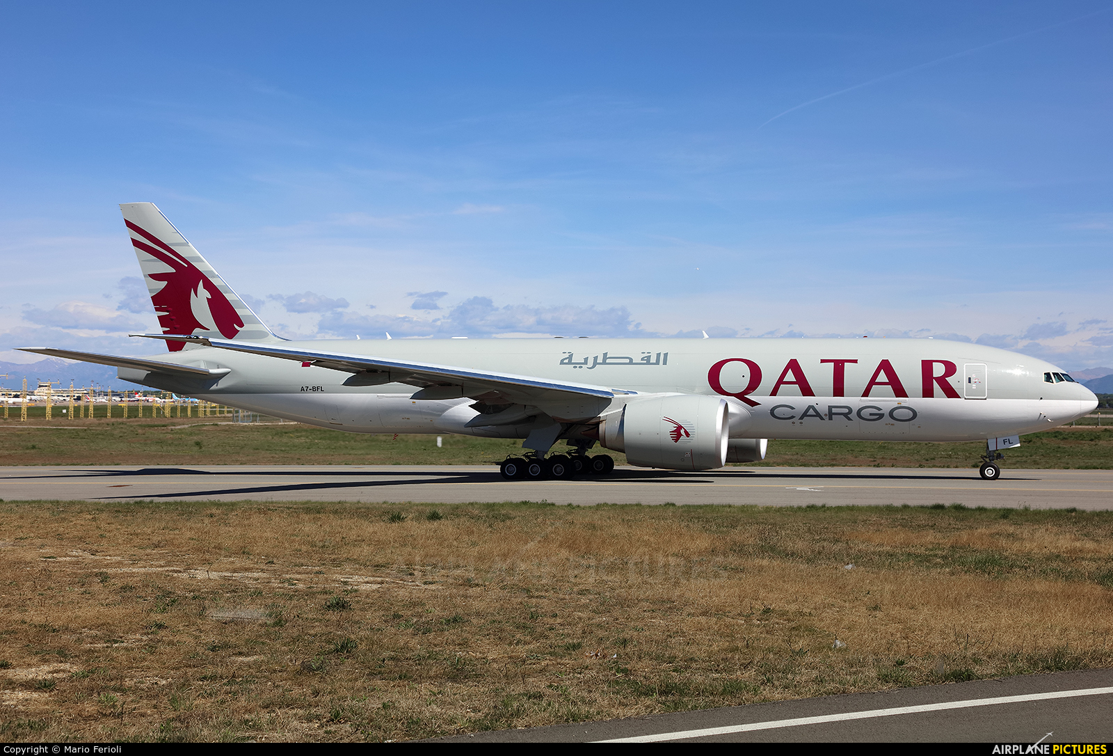 Qatar Airways Cargo A7-BFL aircraft at Milan - Malpensa