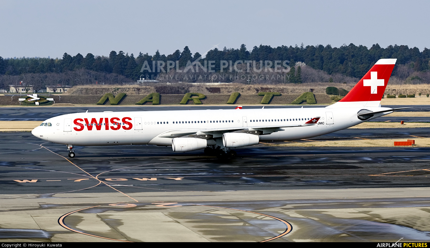 Swiss HB-JMC aircraft at Tokyo - Narita Intl