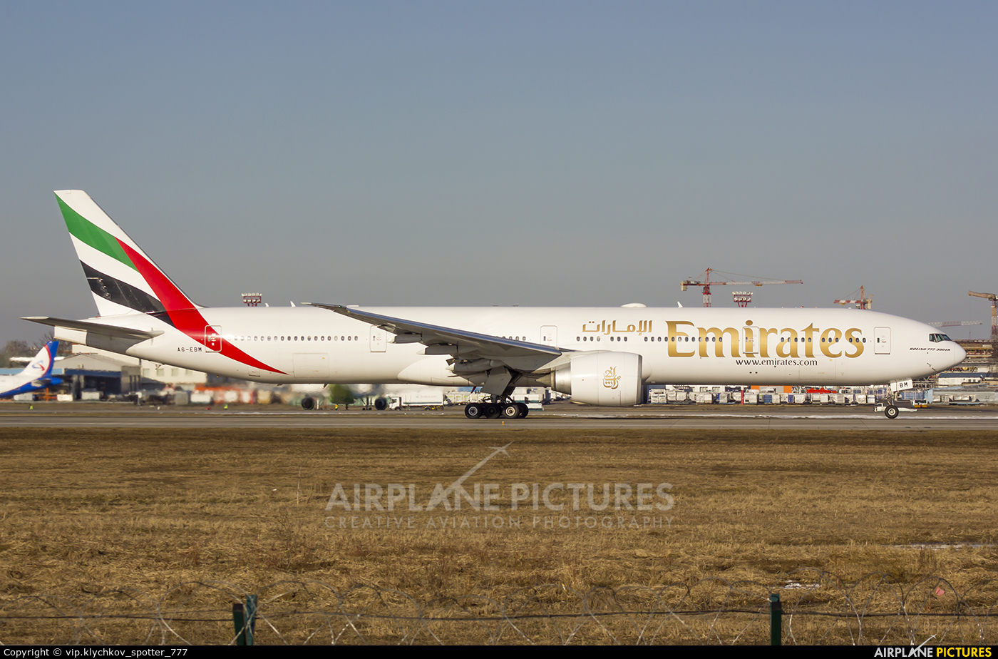 Emirates Airlines A6-EBM aircraft at Moscow - Domodedovo