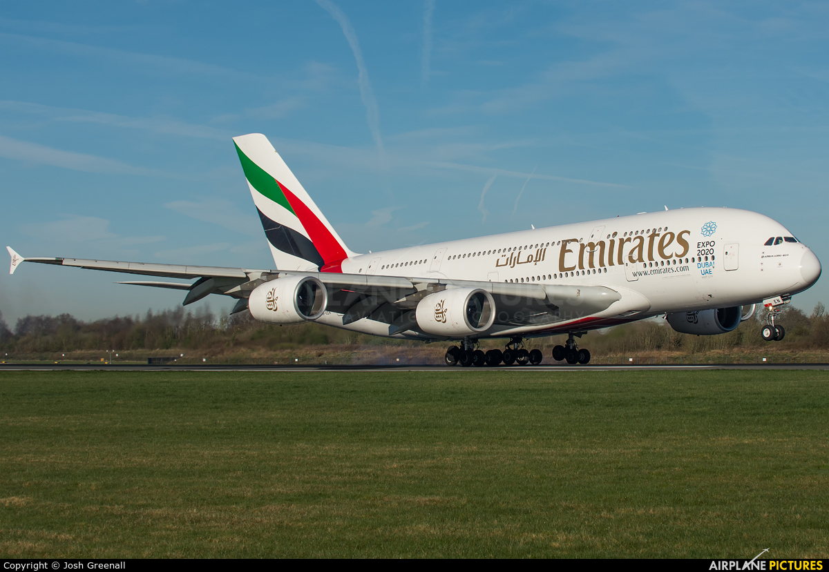 Emirates Airlines A6-EEN aircraft at Manchester