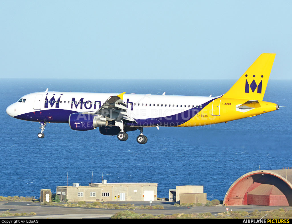 Monarch Airlines G-ZBAU aircraft at Las Palmas de Gran Canaria