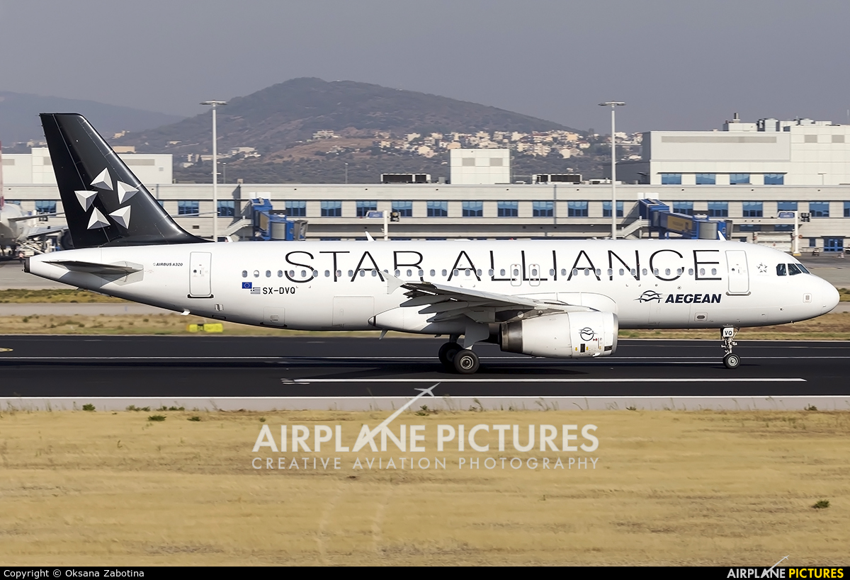 Aegean Airlines SX-DVQ aircraft at Athens - Eleftherios Venizelos