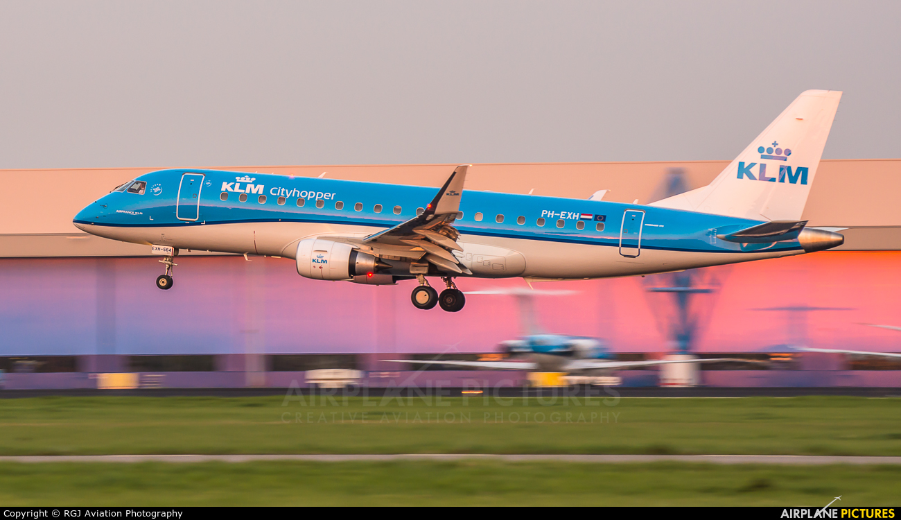 KLM Cityhopper PH-EXH aircraft at Amsterdam - Schiphol
