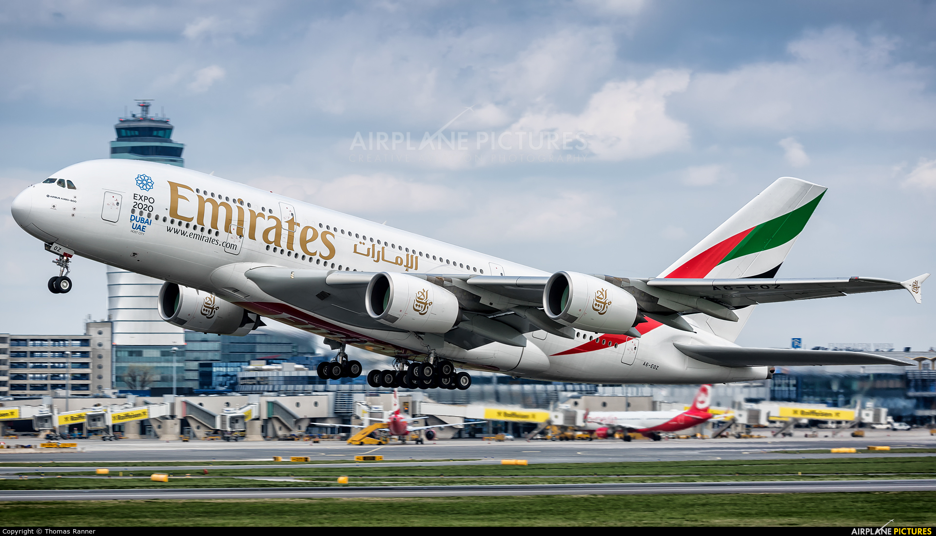 Emirates Airlines A6-EOZ aircraft at Vienna - Schwechat