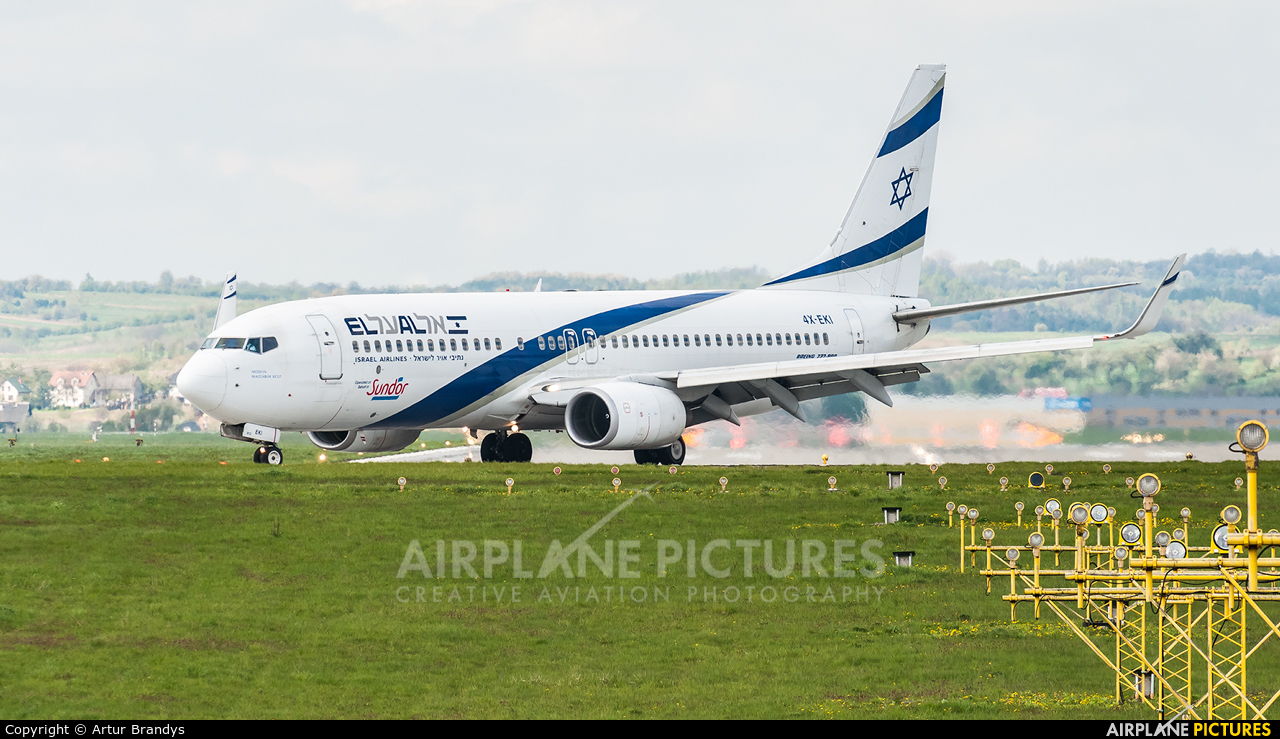 El Al Israel Airlines 4X-EKI aircraft at Kraków - John Paul II Intl