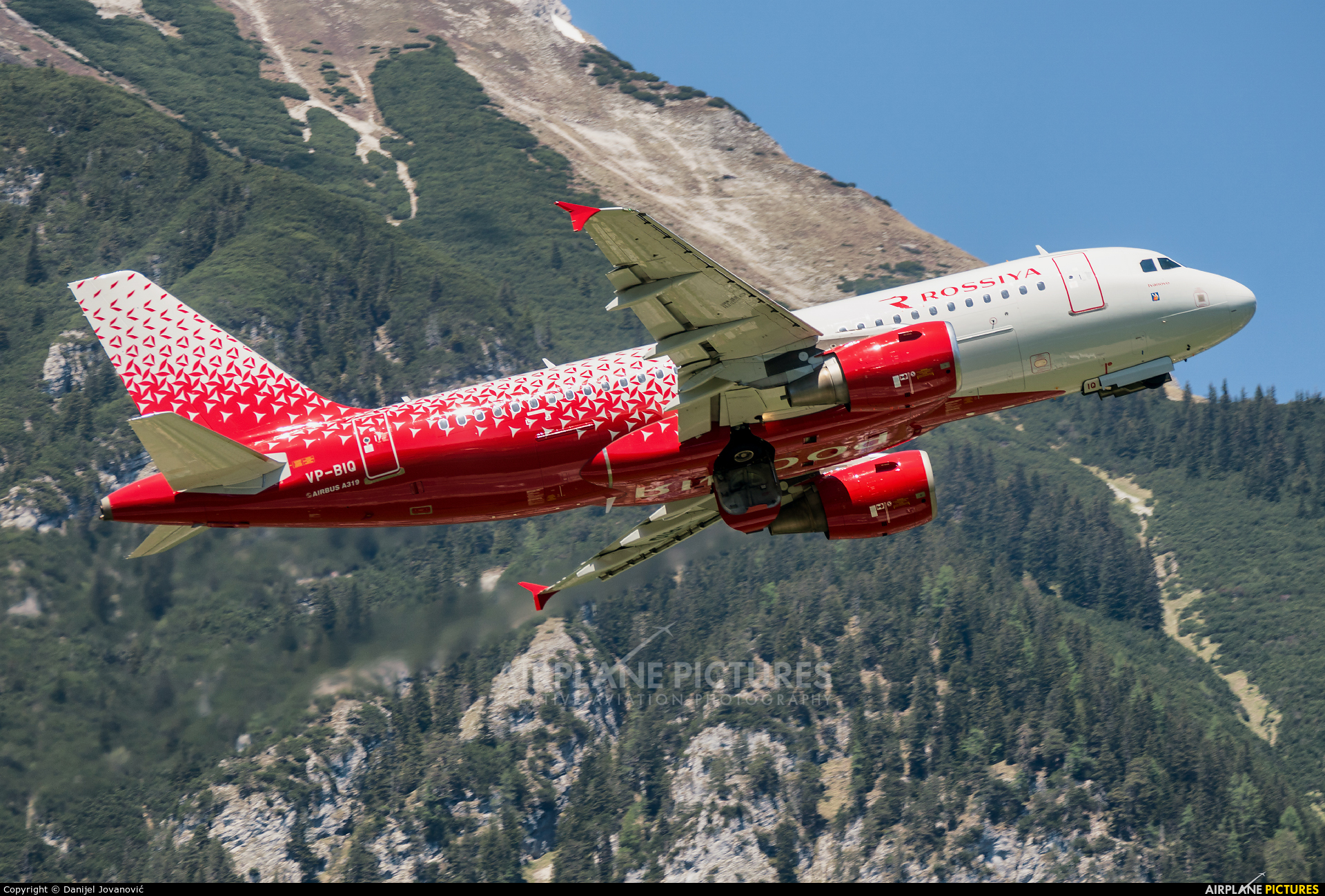 Rossiya VP-BIQ aircraft at Innsbruck