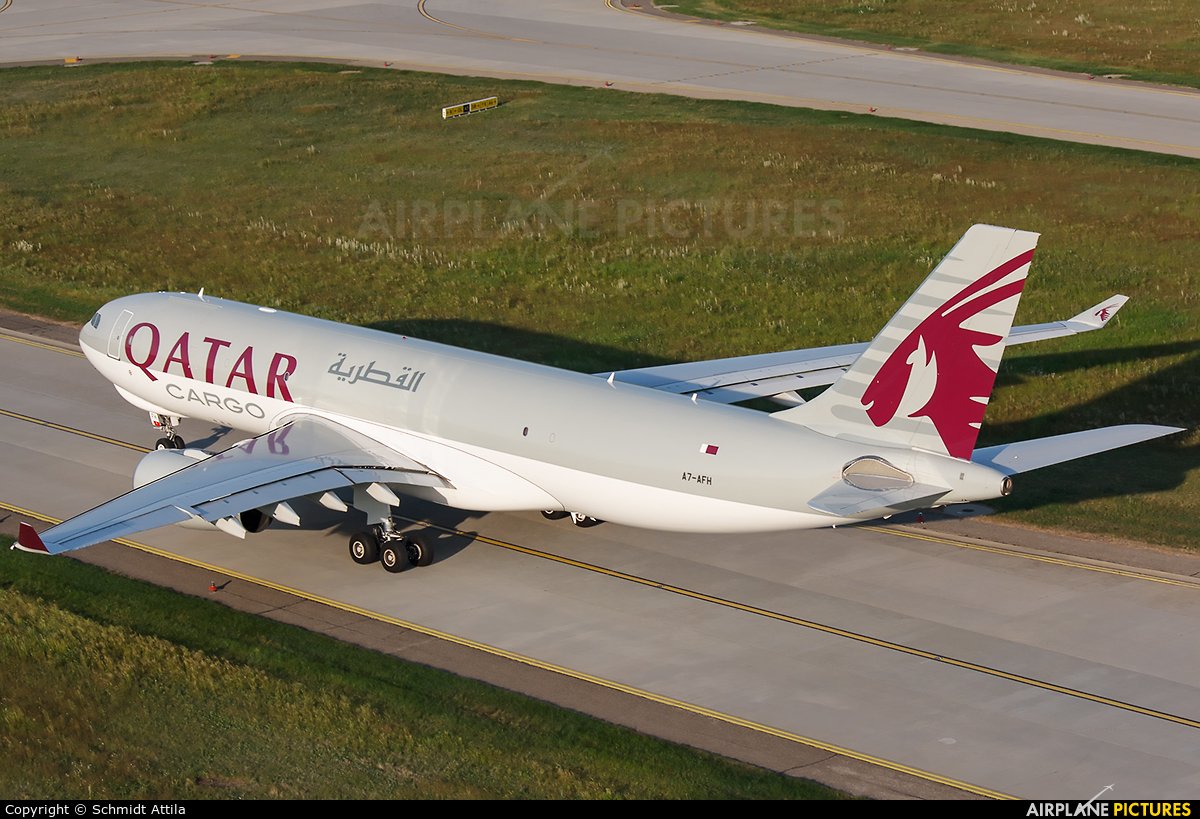 Qatar Airways Cargo A7-AFH aircraft at Budapest Ferenc Liszt International Airport