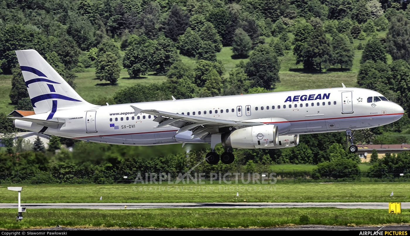 Aegean Airlines SX-DVI aircraft at Kraków - John Paul II Intl