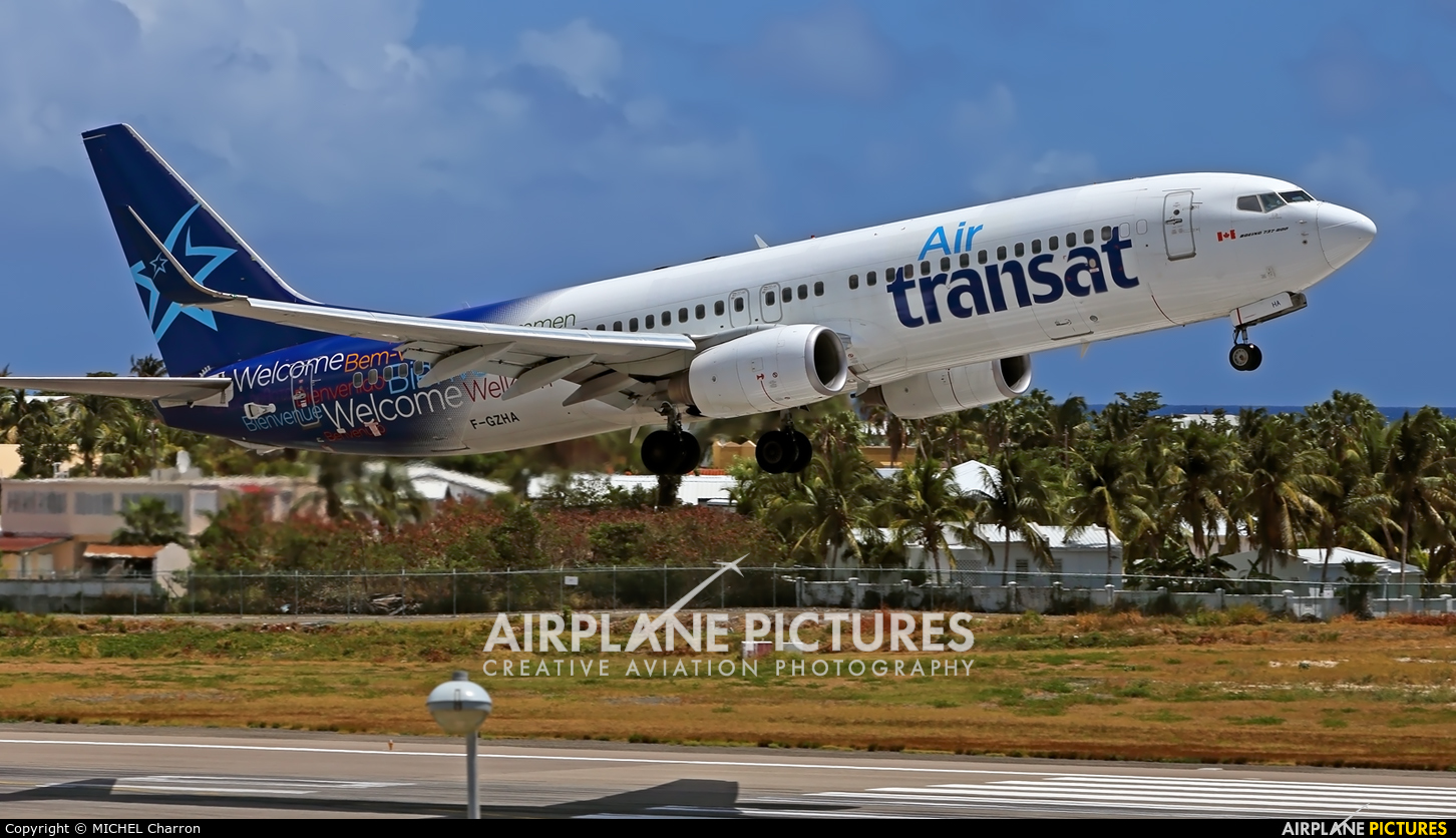 Air Transat F-GZHA aircraft at Sint Maarten - Princess Juliana Intl