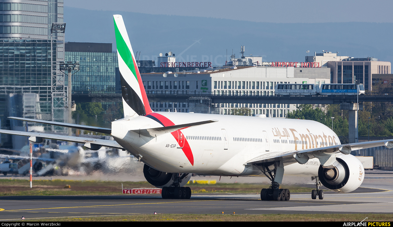 Emirates Airlines A6-EGP aircraft at Frankfurt