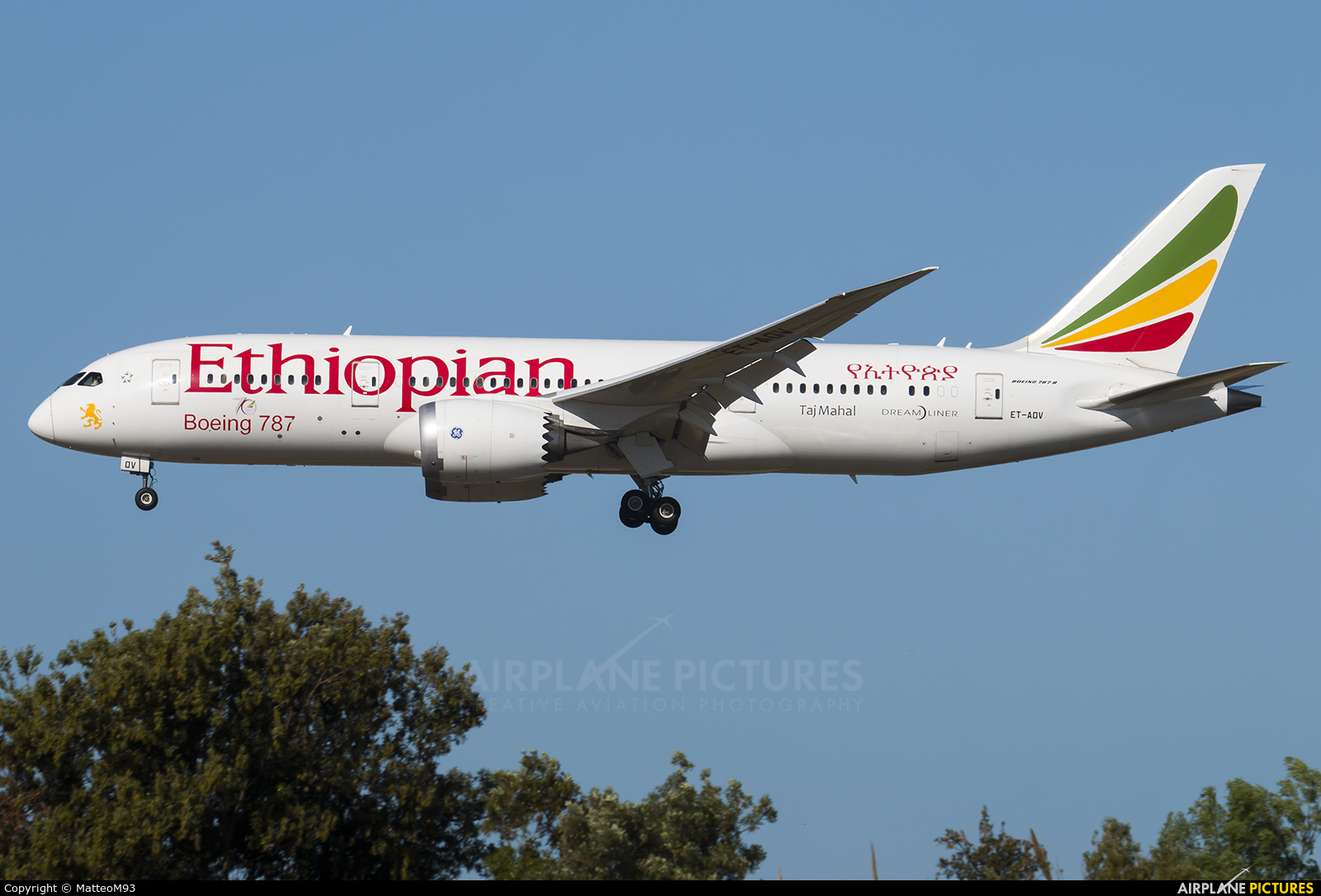 Ethiopian Airlines ET-AOV aircraft at Rome - Fiumicino