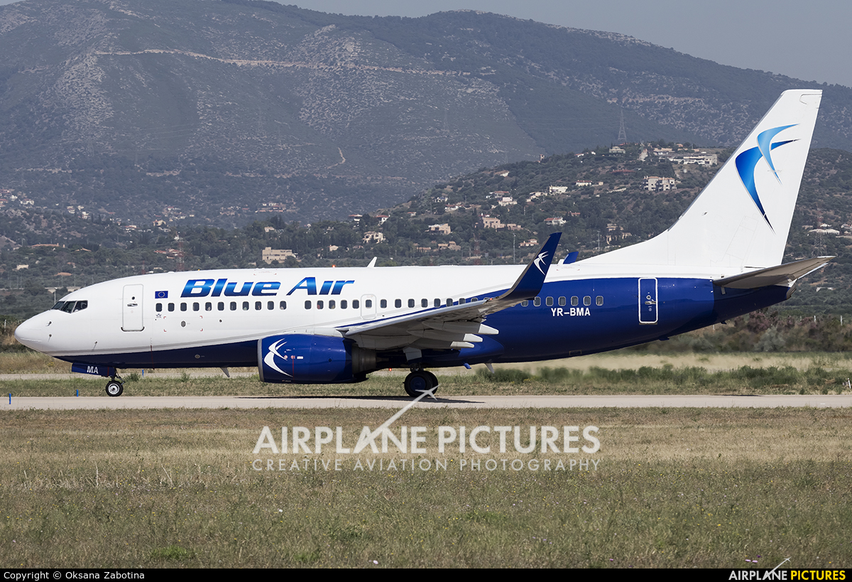 Blue Air YR-BMA aircraft at Athens - Eleftherios Venizelos