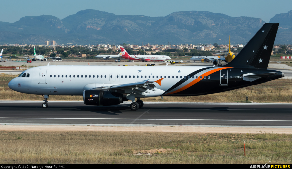 Titan Airways G-POMW aircraft at Palma de Mallorca
