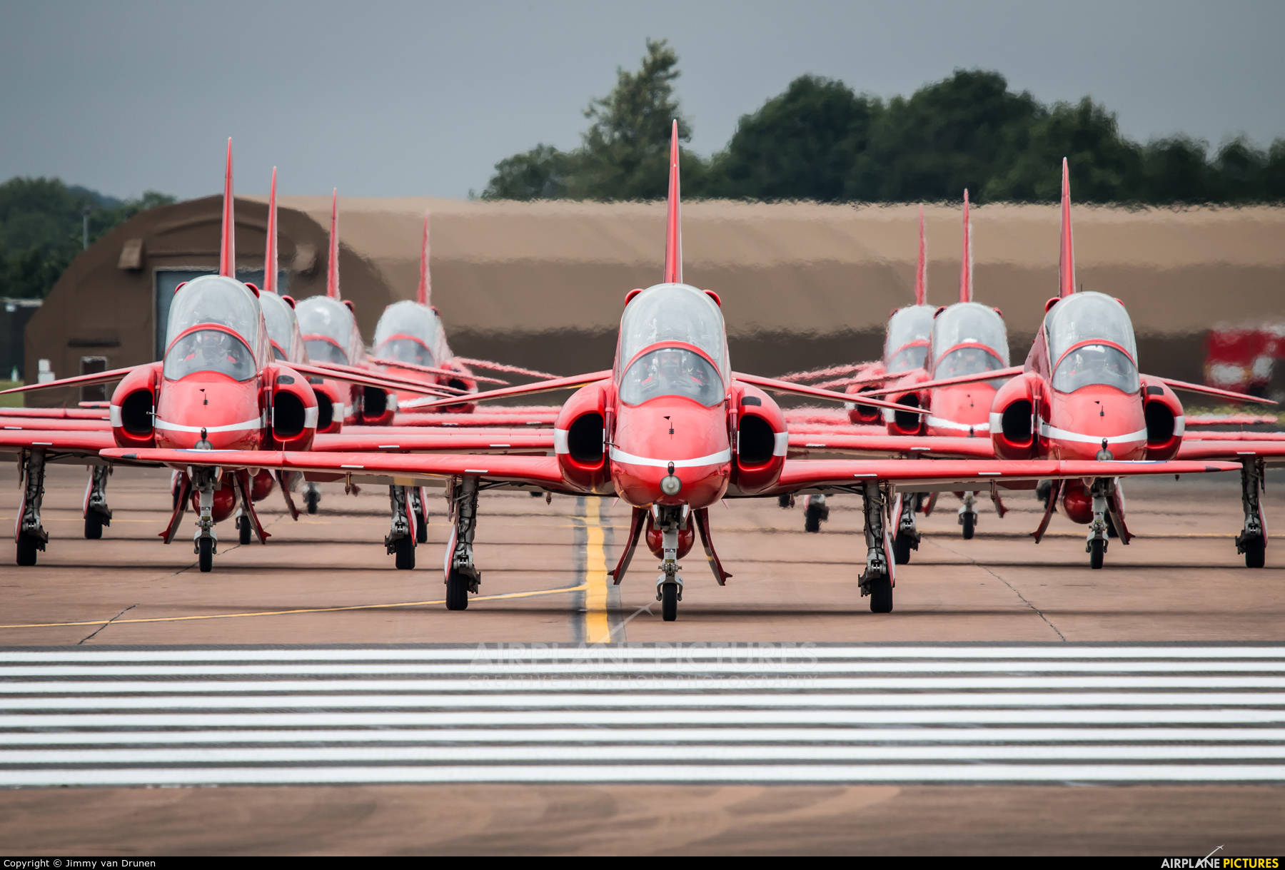 Royal Air Force "Red Arrows" XX219 aircraft at Fairford