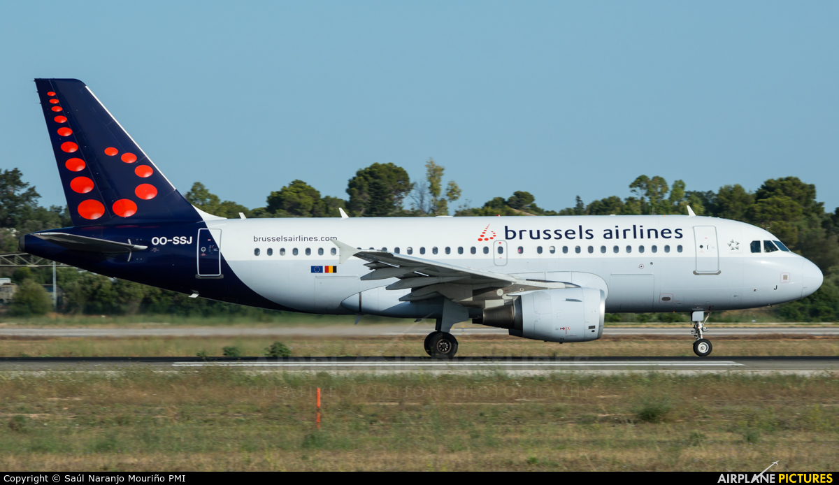 Brussels Airlines OO-SSJ aircraft at Palma de Mallorca