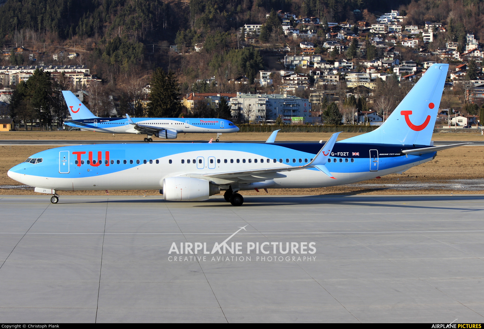 TUI Airways G-FDZT aircraft at Innsbruck