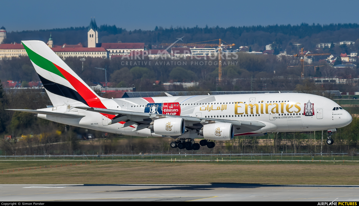 Emirates Airlines A6-EES aircraft at Munich