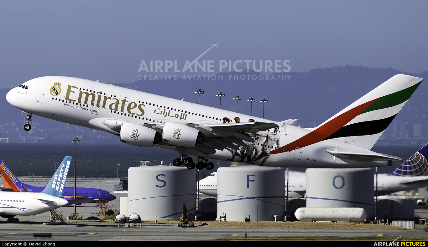 Emirates Airlines A6-EOD aircraft at San Francisco Intl