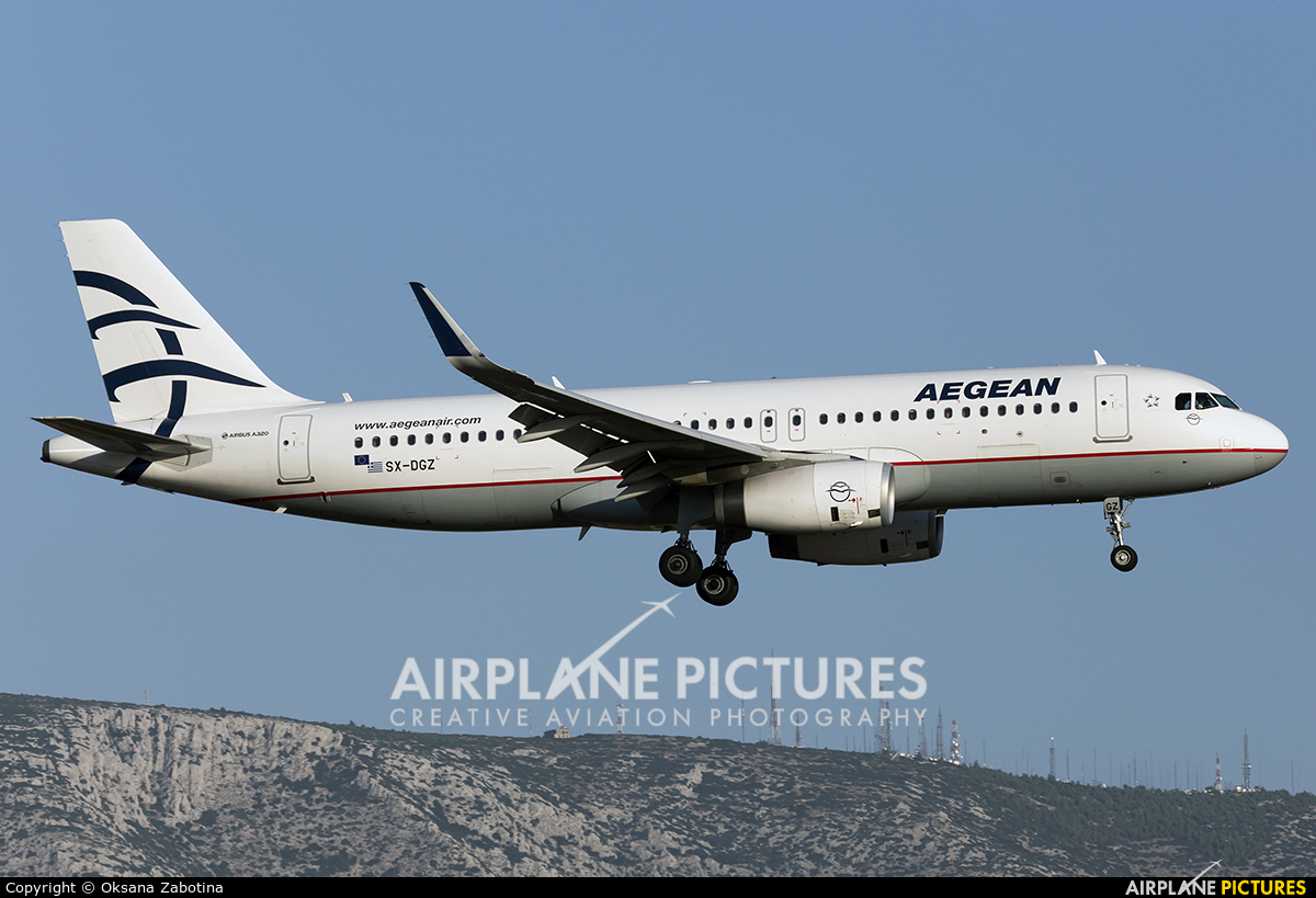 Aegean Airlines SX-DGZ aircraft at Athens - Eleftherios Venizelos