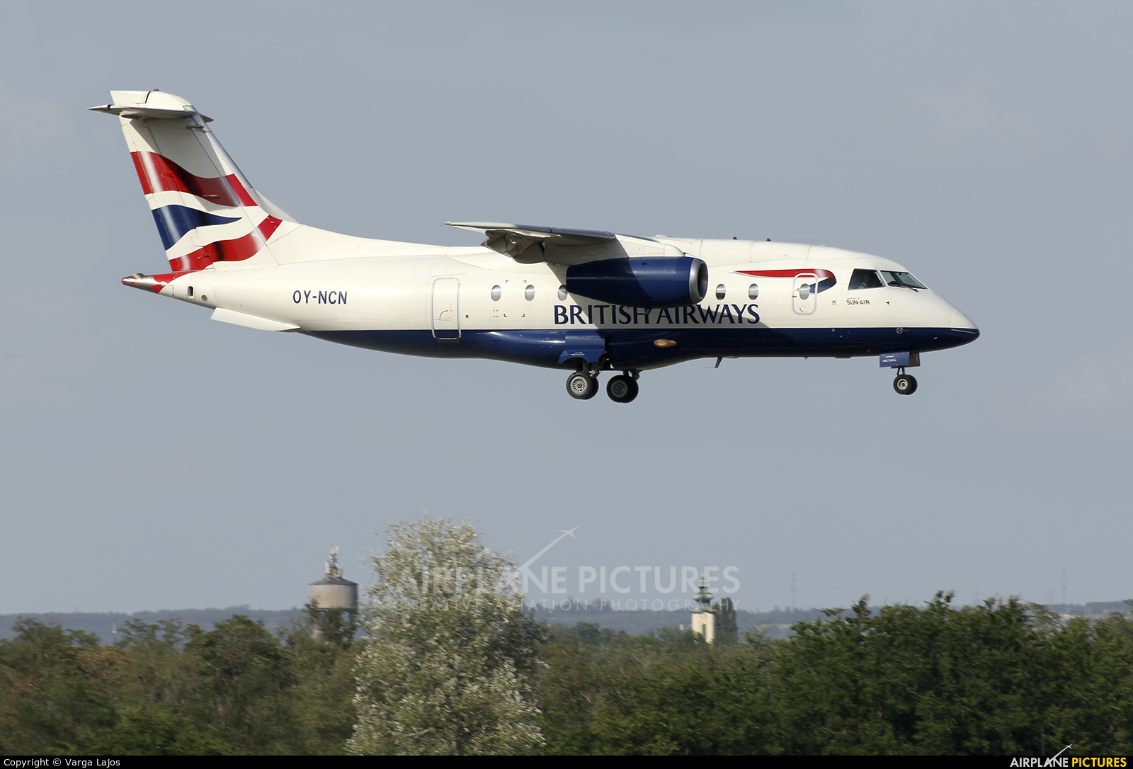 British Airways - Sun Air OY-NCN aircraft at Budapest Ferenc Liszt International Airport